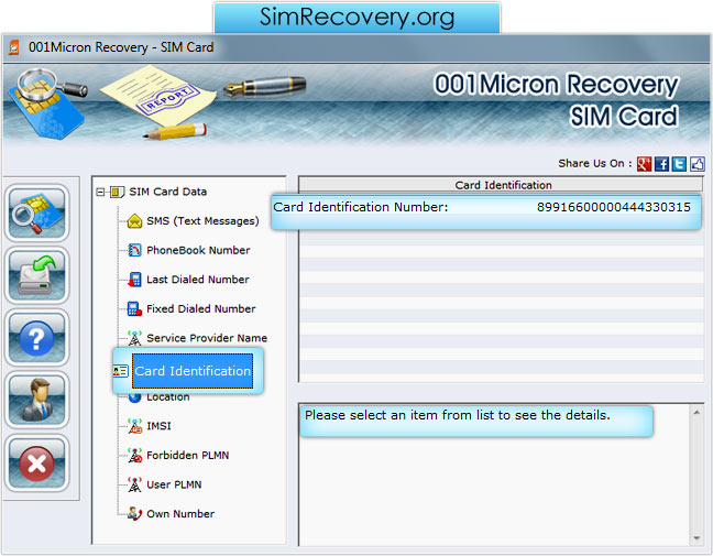 Screenshots of SIM recovery Software to learn how to recover text messages