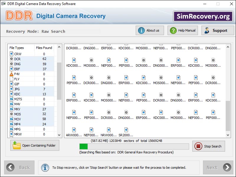 Screenshot of Recover Digital Camera Images
