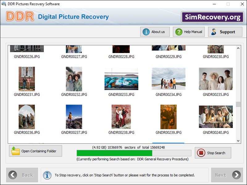 Free digital snapshots recovery software retrieves accidentally formatted images