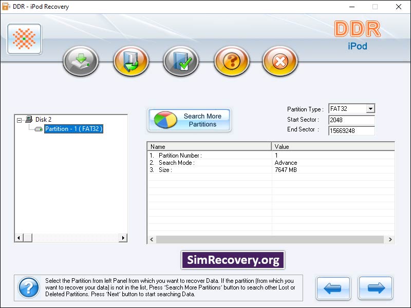 Screenshot of iPod MP3 Songs Recovery