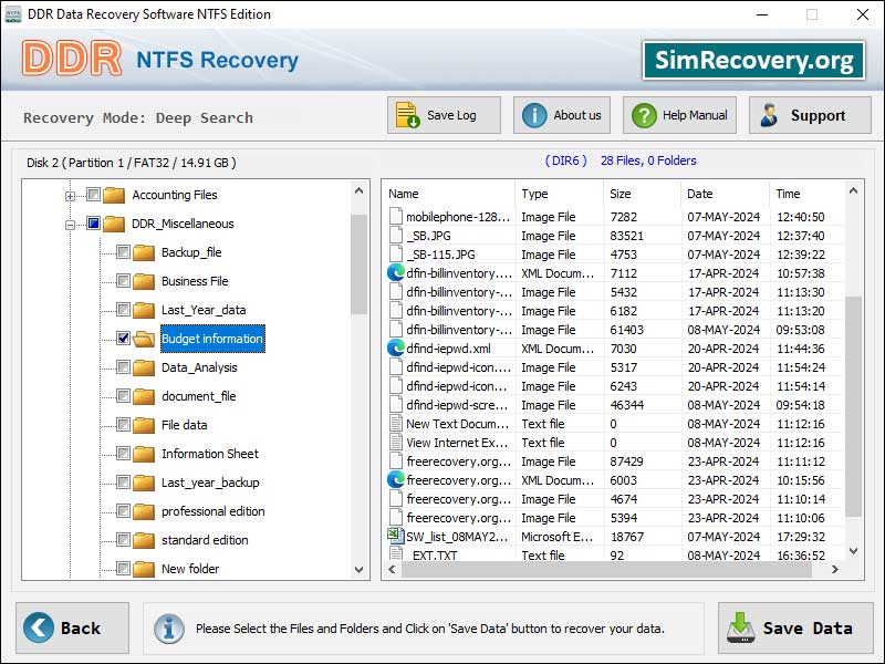 Screenshot of Restore NTFS Partition