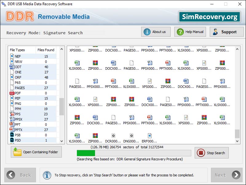 Screenshot of Restore Removable Drive