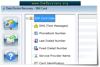 Screenshot of Sim Card Data Salvage Software