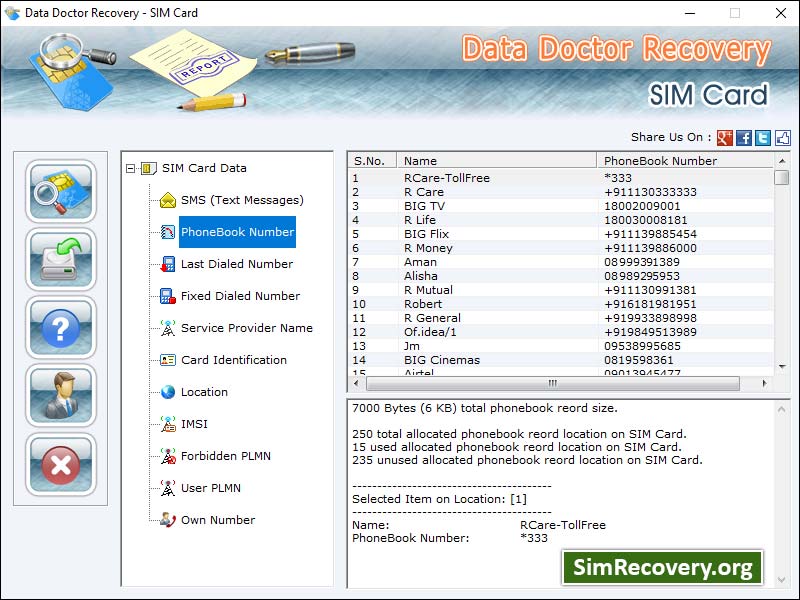 SIM Recovery