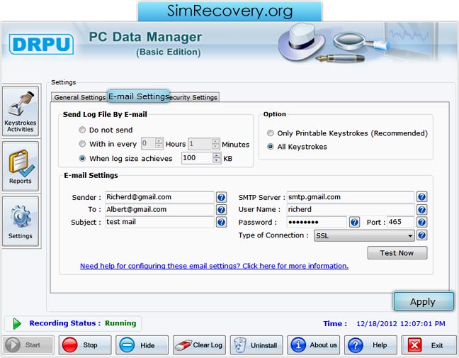 PC monitoring program